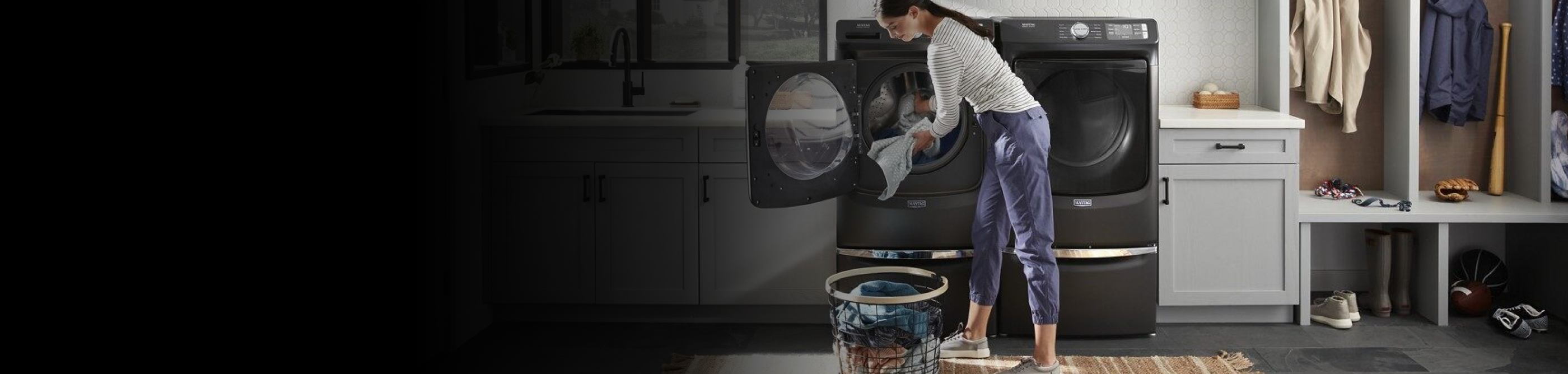 Removing clothes from the dryer