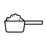 Measuring cup filled with flour icon