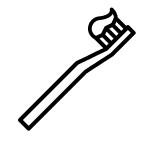 Toothbrush with paste icon