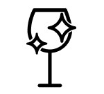 Clean wine glass sparkling icon