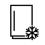 Upright freezer with snowflake icon
