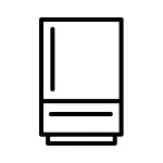 Bottom freezer refrigerator icon 