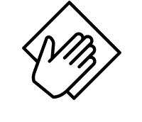 Hand wiping with towel icon