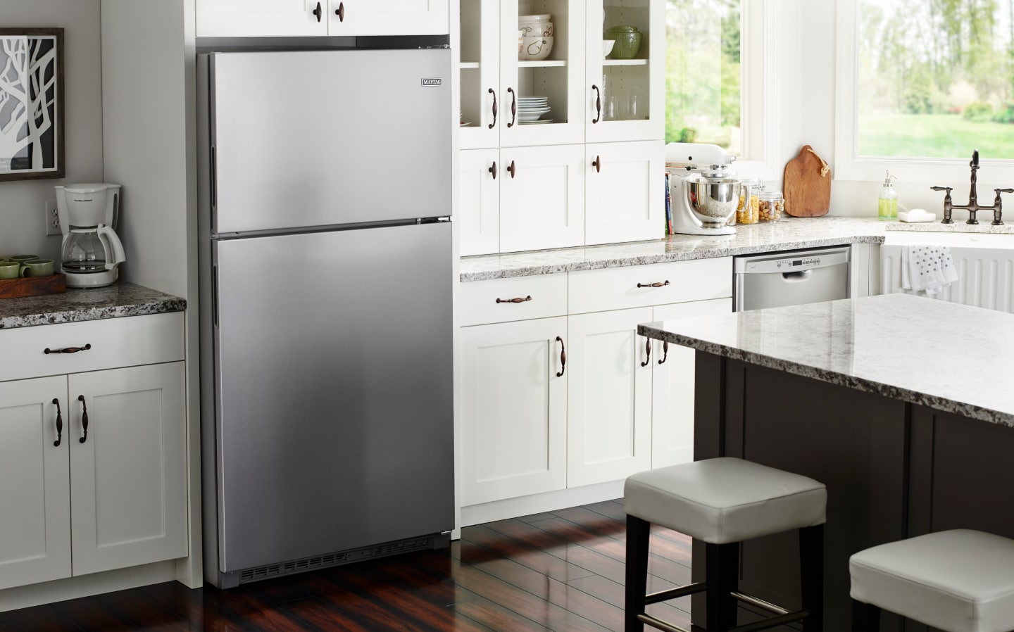 Stainless steel top mount refrigerator Stainless steel top mount refrigerator