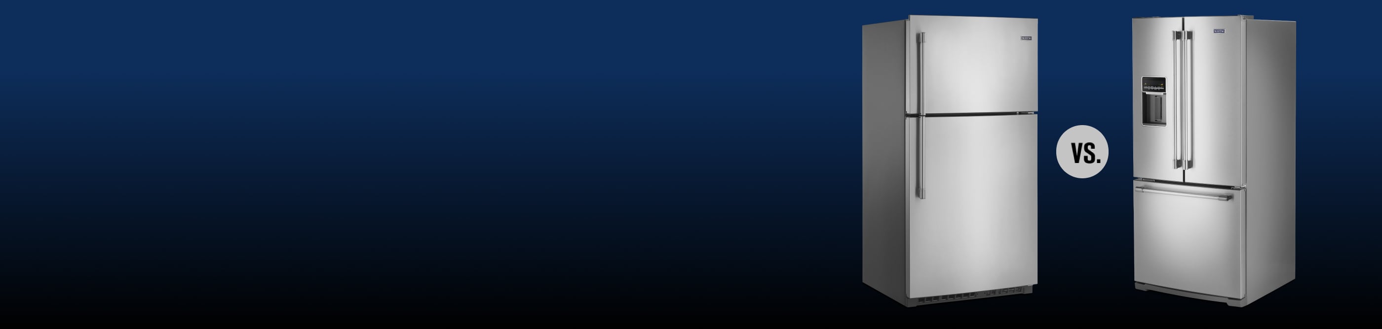 Stainless steel top and bottom mount refrigerators