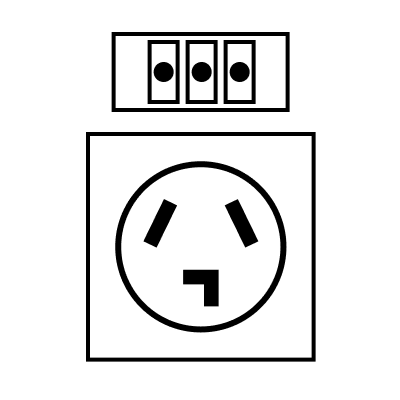 A 3-prong outlet diagram
