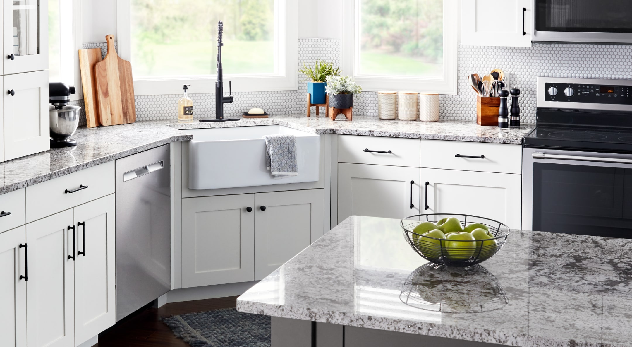 Fruit on a countertop in a modern kitchen Fruit on a countertop in a modern kitchen