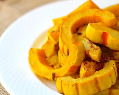 Cut squash in a bowl