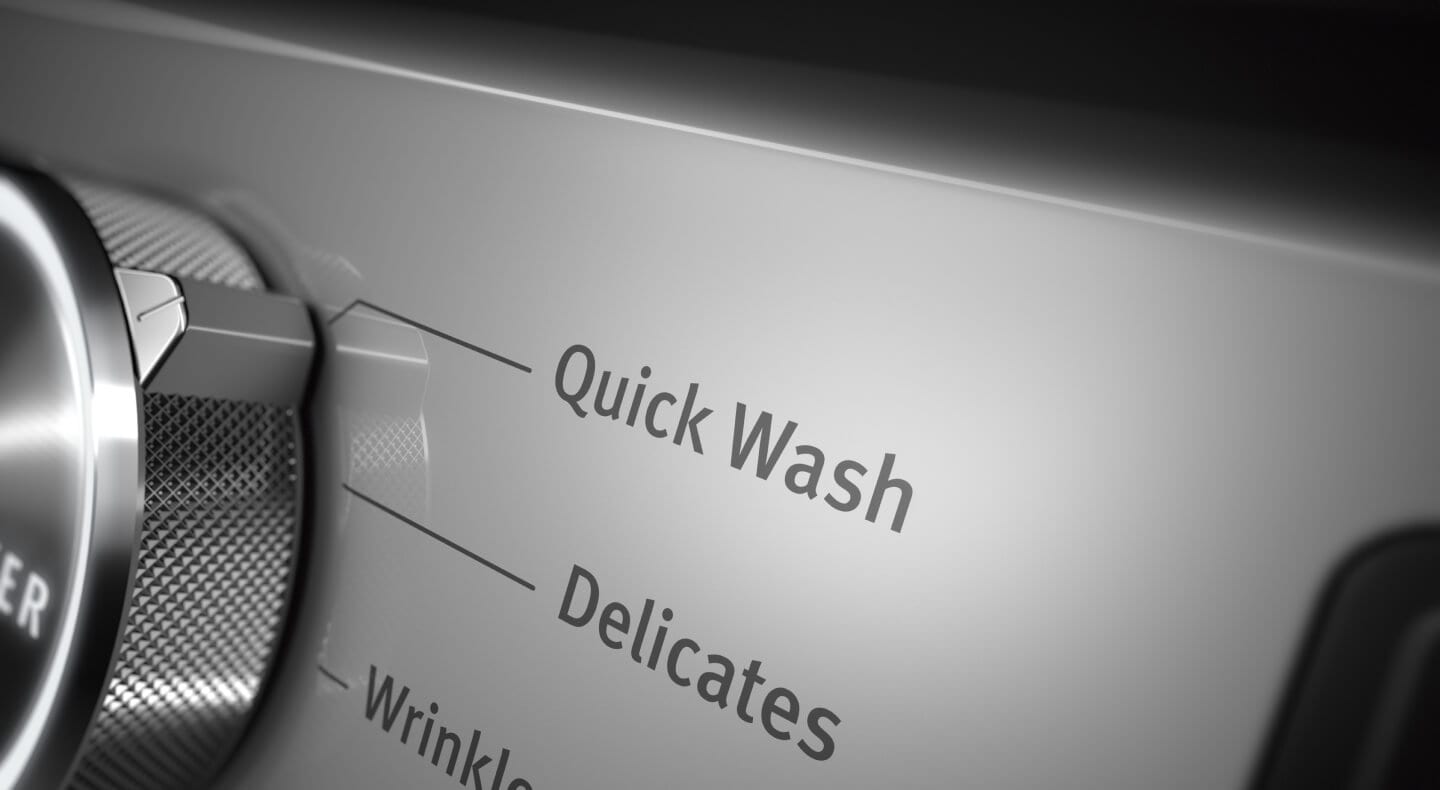 A closeup of the Quick Wash setting on a Maytag® washer A closeup of the Quick Wash setting on a Maytag® washer