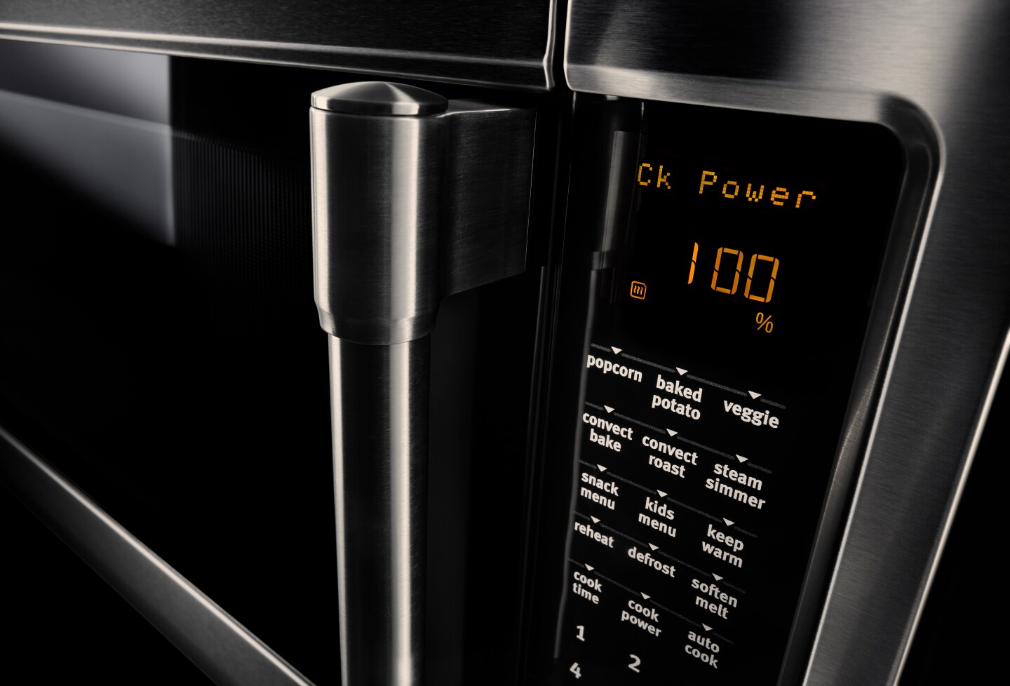 A close-up of the control panel of a Maytag® convection microwave. A close-up of the control panel of a Maytag® convection microwave.
