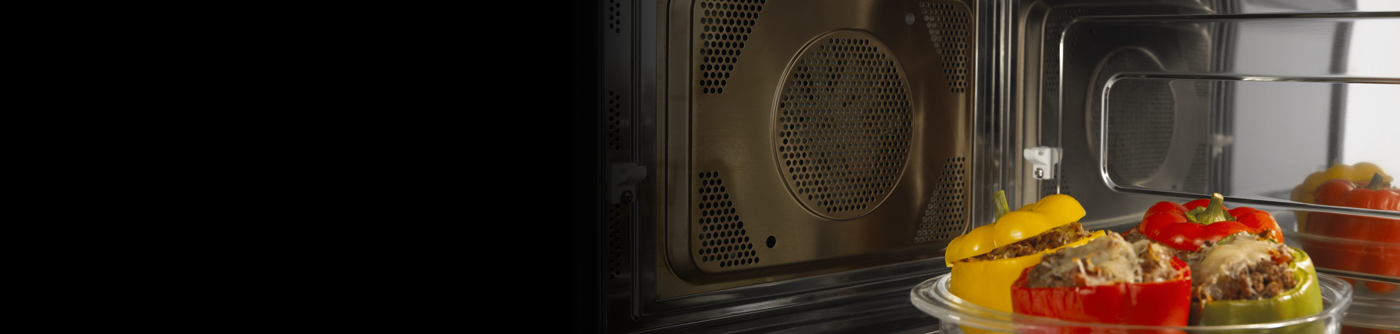 The interior of a Maytag convection microwave.