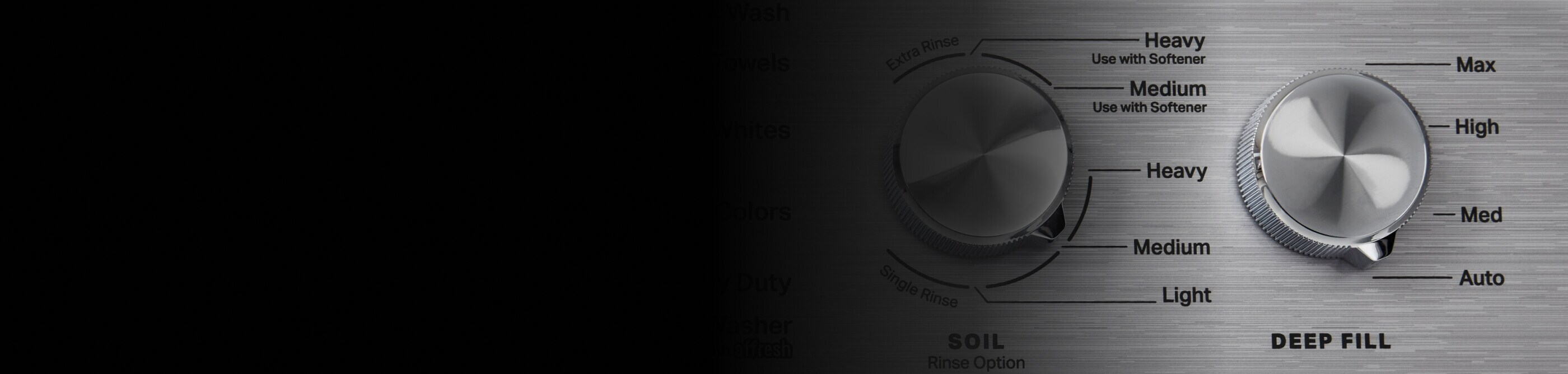 Close up image of a washing machine control panel