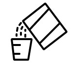 Baking soda pouring into cup icon