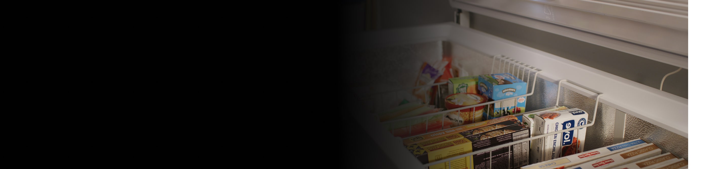 A closeup of the interior of a Maytag® freezer