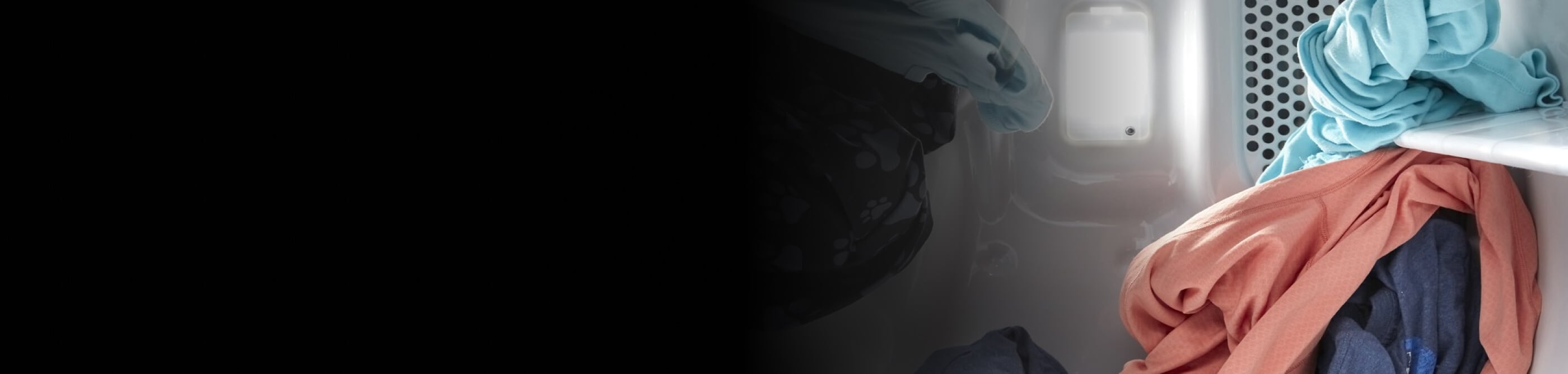 Clothes tumbling in a dryer