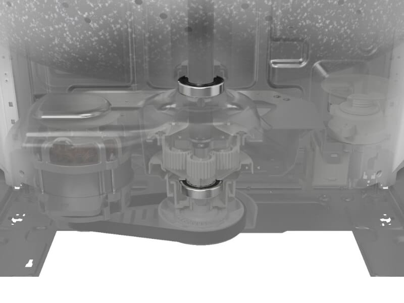 The roller shafts of a dryer