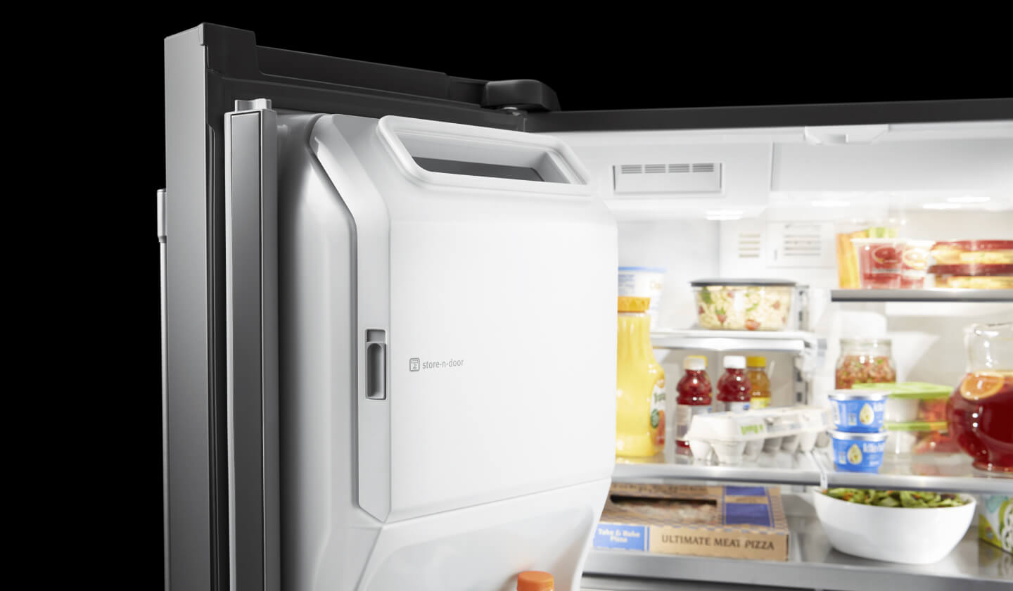 Interior ice bin inside a Maytag® refrigerator