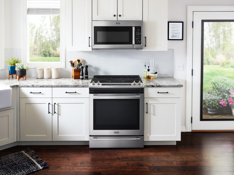 Maytag® range set in cabinetry Maytag® range set in cabinetry