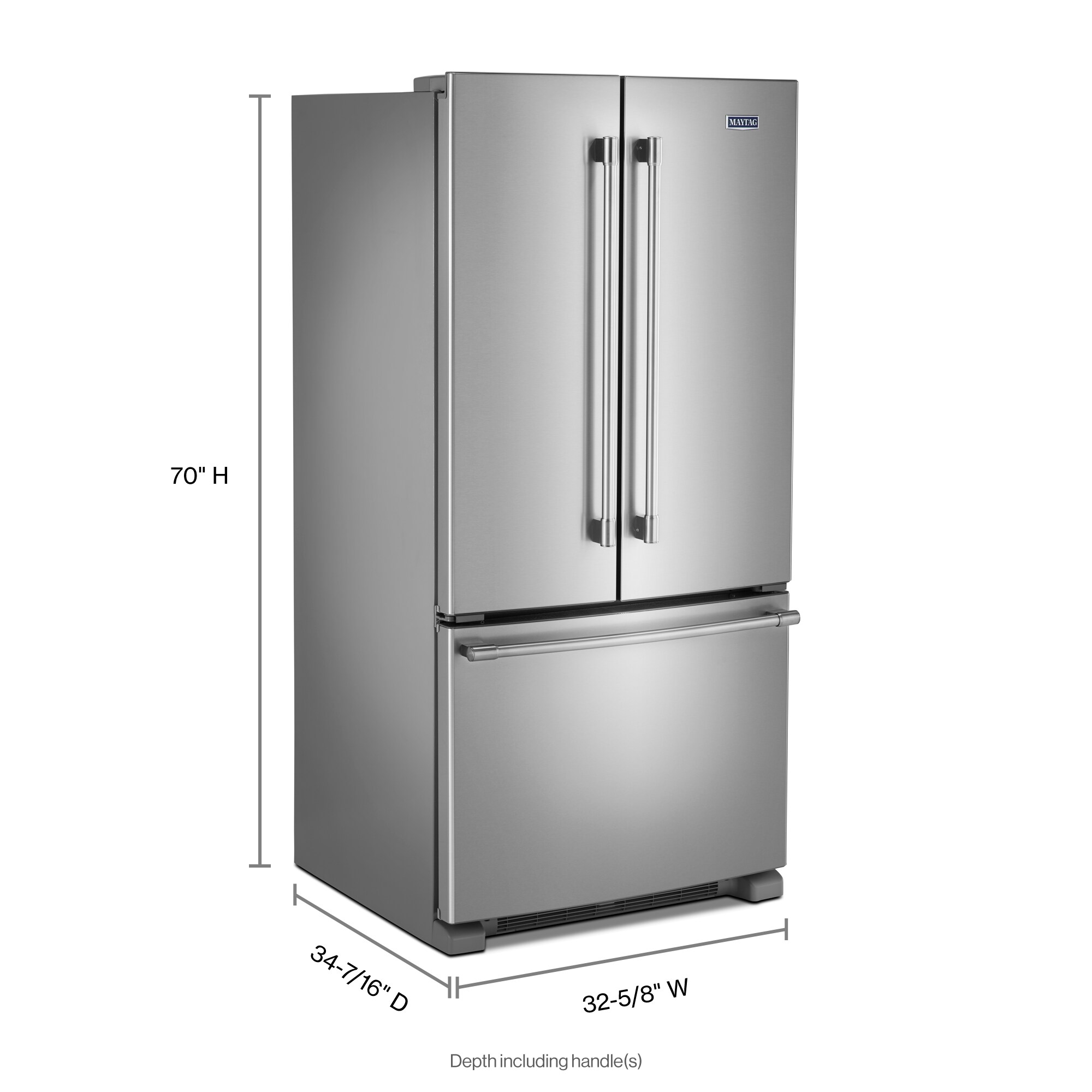 33Inch Wide French Door Refrigerator with Water Dispenser 22 Cu. Ft