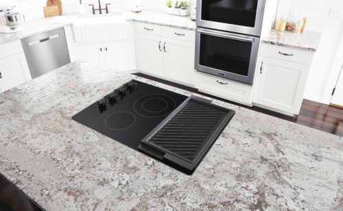 A built-in electric cooktop