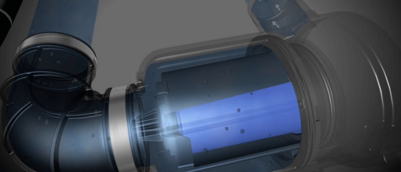 Food pieces spinning in a microfilter Food pieces spinning in a microfilter