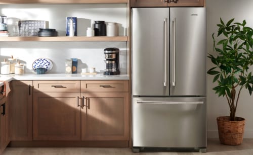 French door refrigerator in a modern kitchen