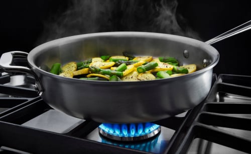 Mixed vegetables cooking on the stovetop