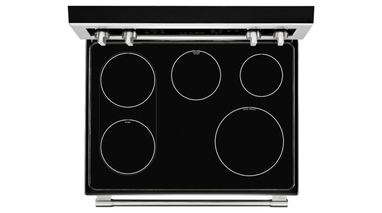 Top-down view of glass stovetop Top-down view of glass stovetop