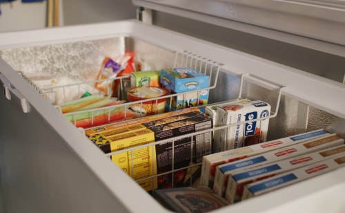  A closeup of the interior of a Maytag® freezer