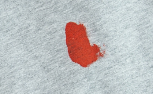 Nail polish stain on clothing