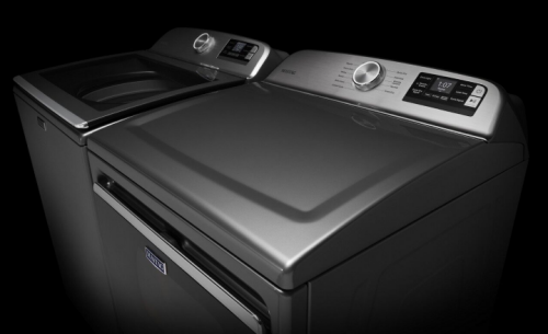 Gray Maytag® washer and dryer pair