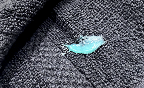 Toothpaste on a towel