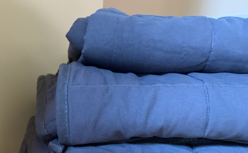 A closeup of a blanket.
