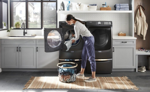 Removing clothes from the dryer