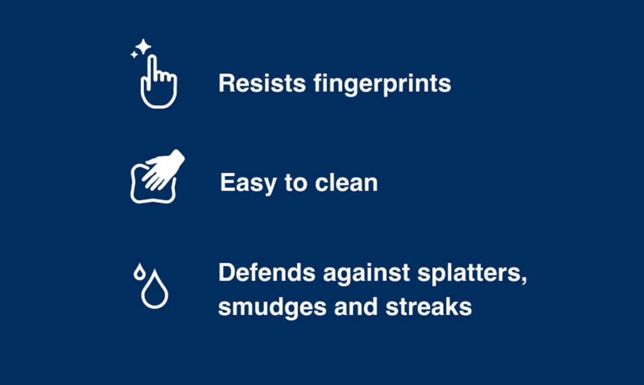 Fingerprint resistant stainless steel defends against splatters, smudges and streaks