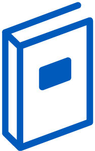 Manuals icon in light blue outline Manuals icon in light blue outline