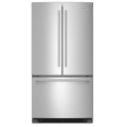 A Maytag® french door refrigerator in stainless steel.