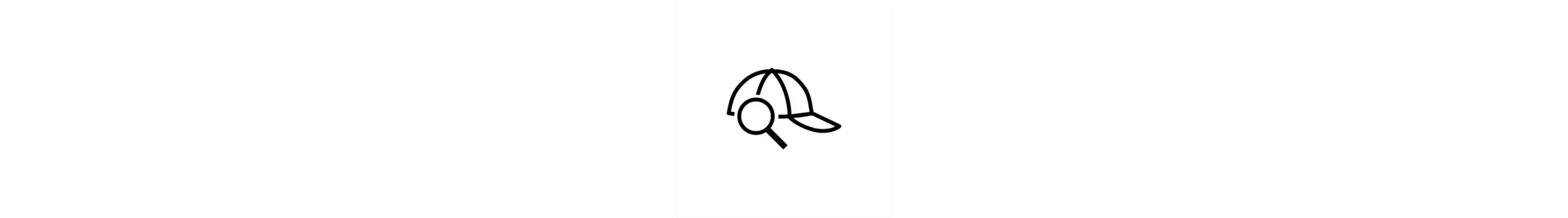 Hat with a magnifying glass icon