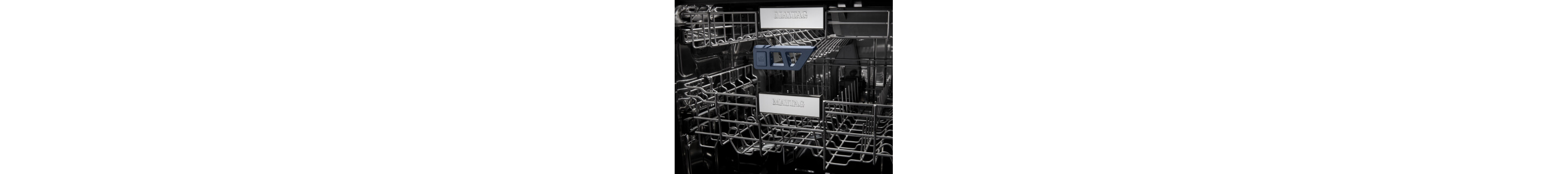 Close-up of racks and tines on Maytag® dishwasher