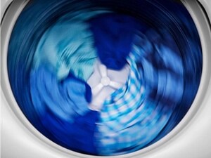 Overhead shot of Maytag® impeller washing machine in action