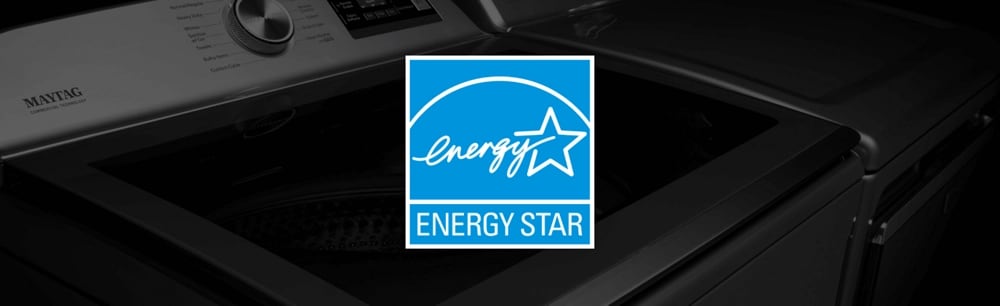 An Energy Star Label with a washer in the background.