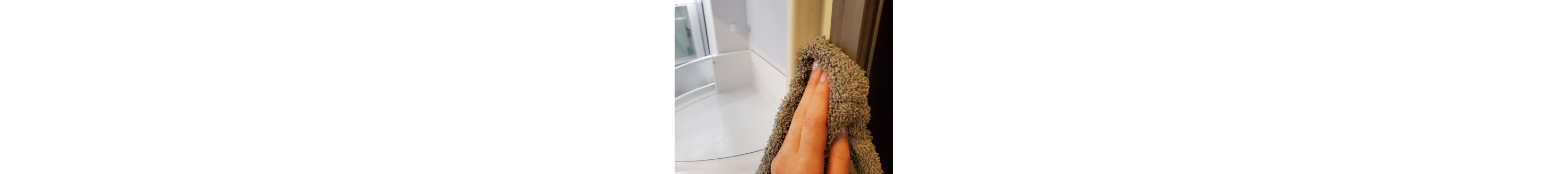  Wiping down a fridge seal