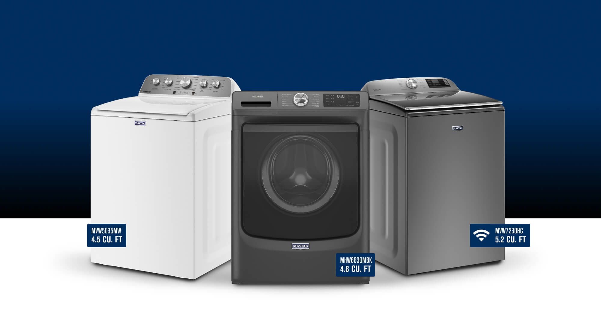 Three Maytag washers