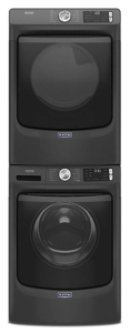 A Maytag® front load stackable washer and dryer set.
