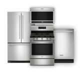 Maytag® appliances in stainless steel.