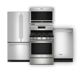 Maytag® appliances in stainless steel.