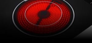 Close-up of an electric burner.