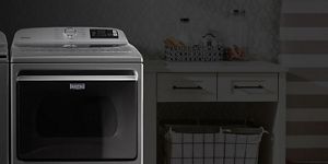 Maytag® dryer in metallic slate.