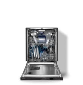 A Maytag® dishwasher in stainless steel.