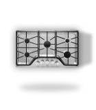 A Maytag® 5-burner cooktop in stainless steel.